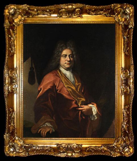 framed  Giovanni Camillo Sagrestani Portrait of a gentleman in his housecoat, ta009-2